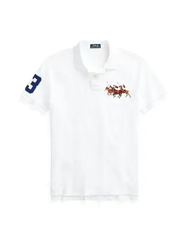 White Polo shirt CUSTOM SLIM FIT TRIPLE-PONY POLO SHIRT
