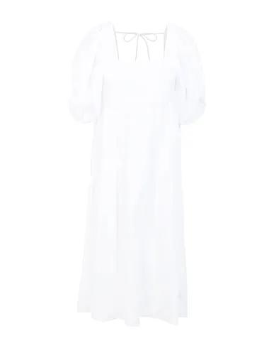 White Poplin Midi dress TIERED POPLIN MIDI
