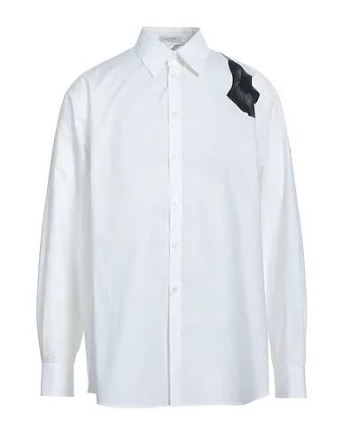 White Poplin Patterned shirt
