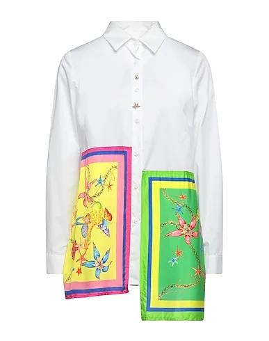 White Poplin Patterned shirts & blouses