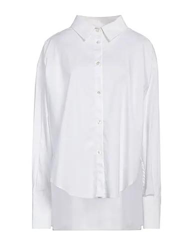 White Poplin Solid color shirts & blouses