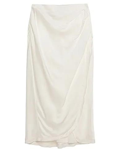 White Satin Midi skirt