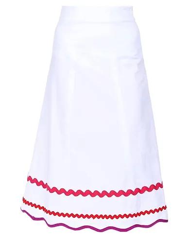White Satin Midi skirt