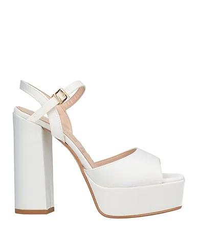 White Satin Sandals