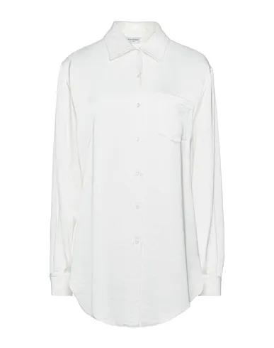 White Satin Solid color shirts & blouses
