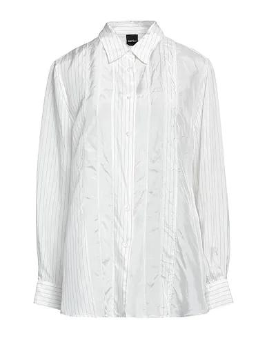 White Satin Striped shirt
