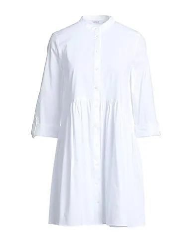 White Short dress ONLDITTE LIFE 3/4 SHIRT DRESS NOOS WVN