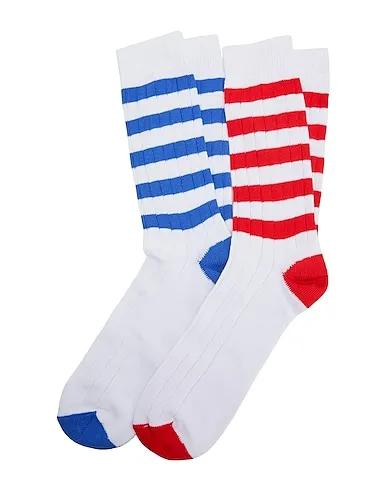 White Short socks 2-PACK ORGANIC COTTON STRIPED HEM SOCKS
