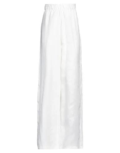 White Silk shantung Casual pants