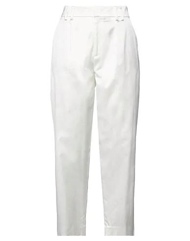 White Silk shantung Casual pants