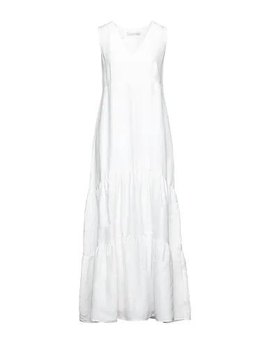 White Silk shantung Long dress
