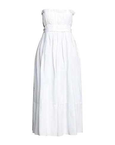 White Silk shantung Midi dress