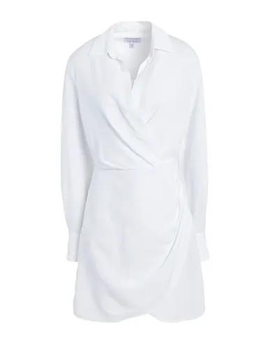 White Silk shantung Short dress