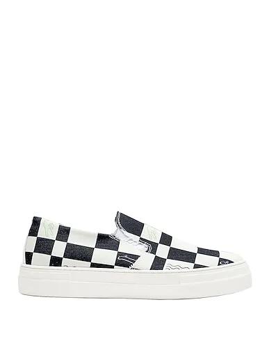 White Sneakers LEATHER LOW-TOP FLATFORM SLIP-ON SNEAKERS