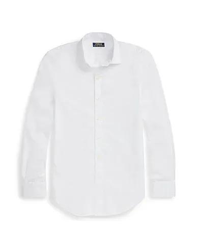 White Solid color shirt SLIM FIT GARMENT-DYED TWILL SHIRT
