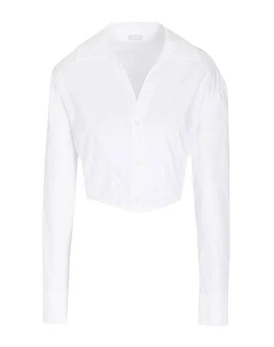 White Solid color shirts & blouses COTTON CORSET STYLE SHIRT
