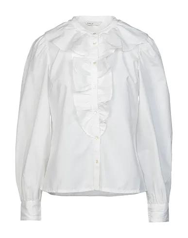 White Solid color shirts & blouses ONLGWENDA L/S RUFFLE SHIRT WVN