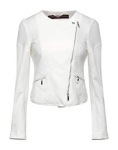White Sweatshirt Biker jacket