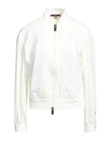 White Synthetic fabric Bomber