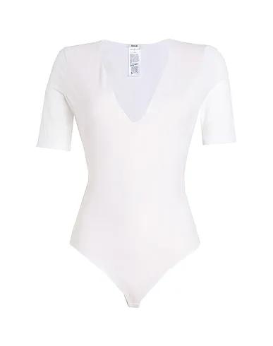 White Synthetic fabric Lingerie bodysuit DEEP V STRING BODY
