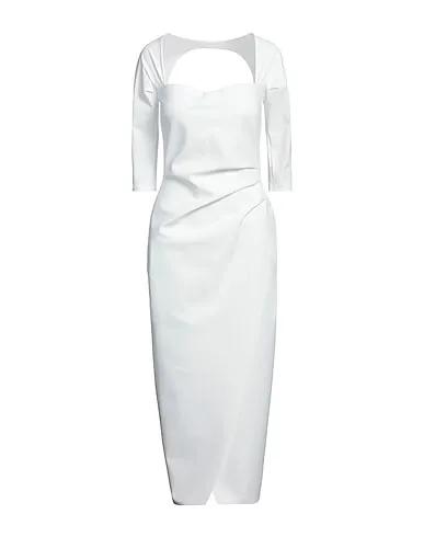 White Synthetic fabric Midi dress