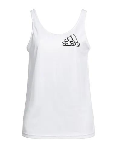 White Synthetic fabric Tank top