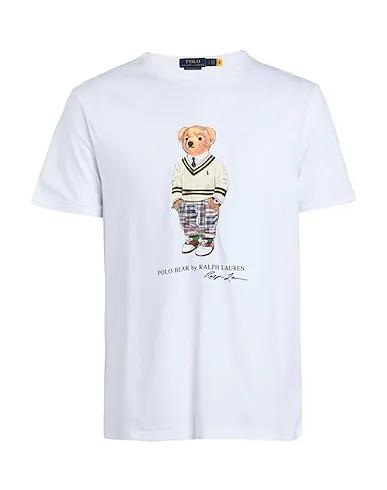 White T-shirt CUSTOM SLIM FIT POLO BEAR JERSEY T-SHIRT
