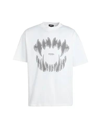 White T-shirt OFF WHITE T-SHIRT WITH GREY MOUTH PRINT
