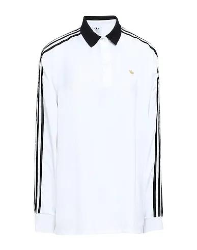 White T-shirt ORIGINALS LONG SLEEVE SATIN SHIRT WITH COLLAR
