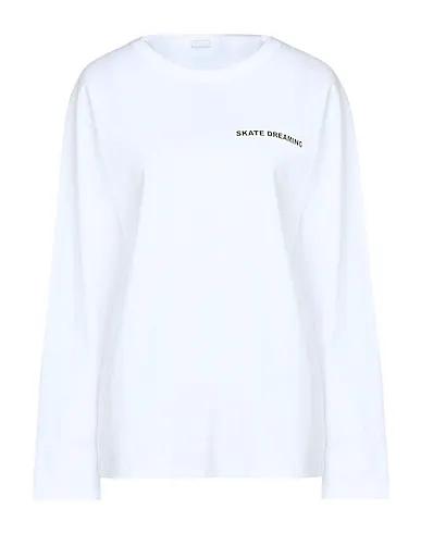 White T-shirt PRINTED ORGANIC COTTON L/SLEEVE T-SHIRT
