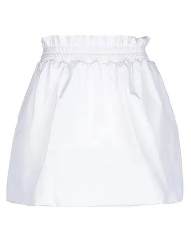 White Techno fabric Mini skirt
