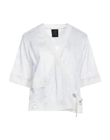 White Techno fabric Solid color shirts & blouses