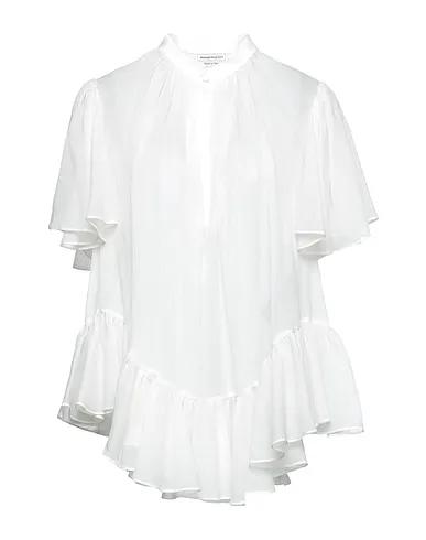 White Voile Solid color shirts & blouses