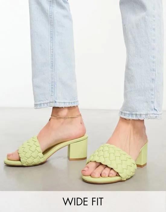 wide fit braided mules in green