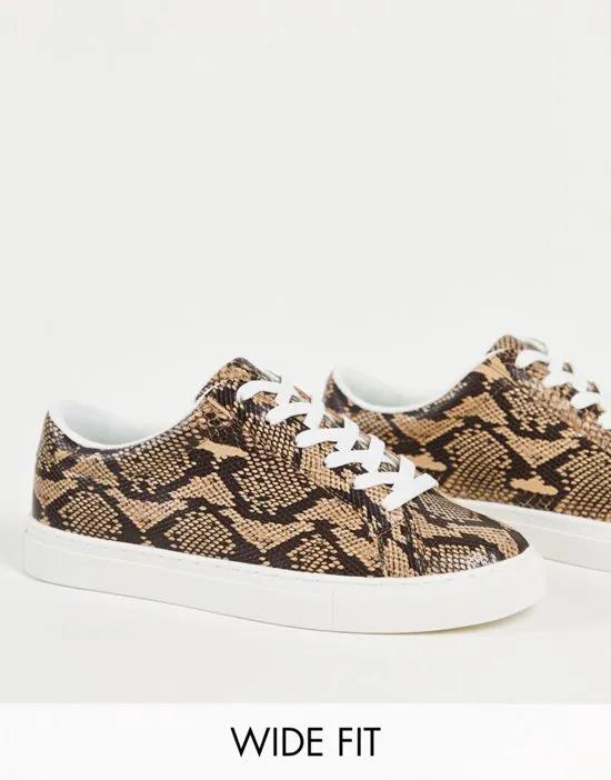 Wide Fit Drama sneakers in snake