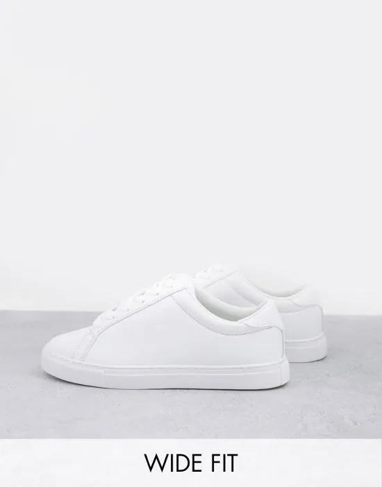Wide Fit Drama sneakers in white