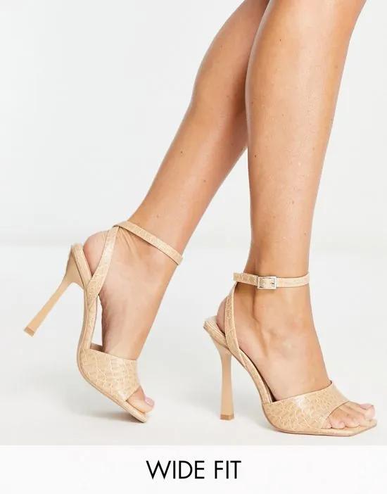 Wide fit Rita two part sandals in camel