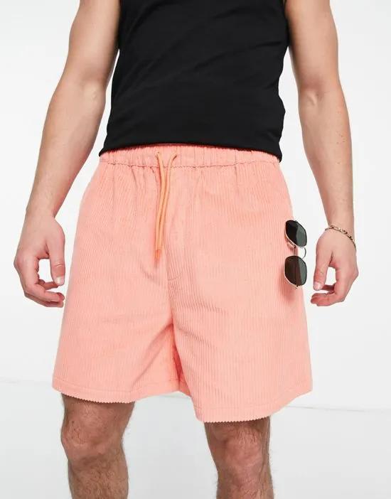 wide fit shorts in coral cord