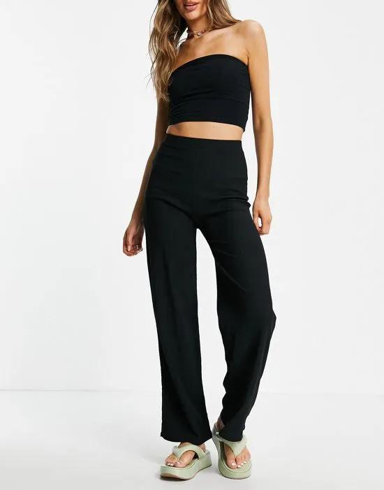wide leg relaxed pants in black