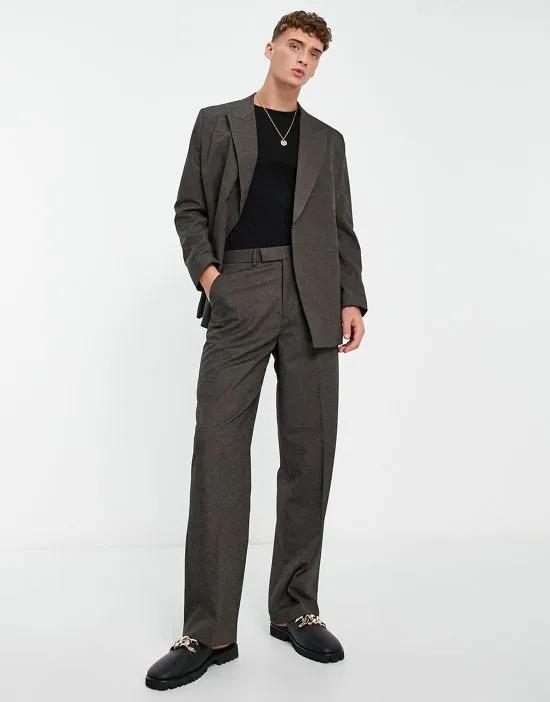 wide leg suit pants in brown
