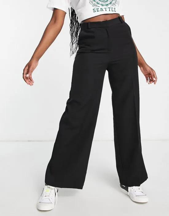 wide leg tailored pants in black