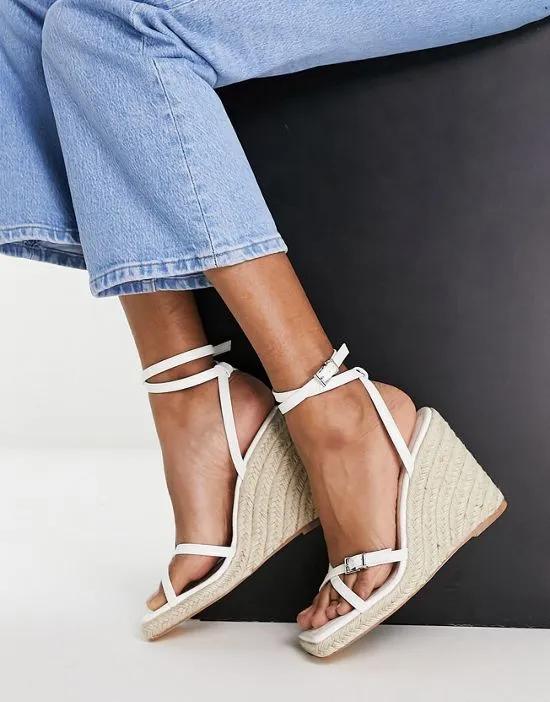 Wilma high wedge espadrilles in white