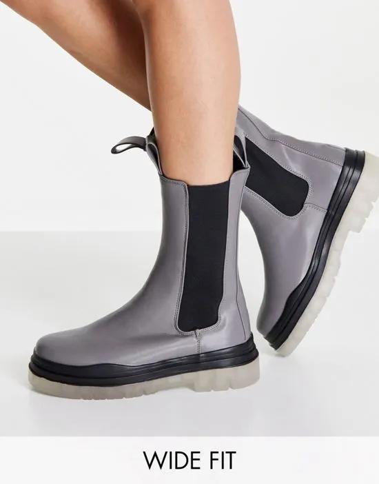 Winter translucent sole boots in gray