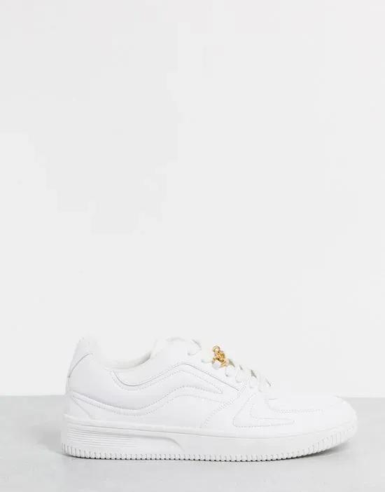 wolf chain sneakers in white