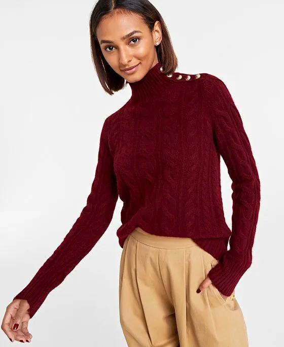 Women's 100% Cashmere Mock Neck Sweater, Created for Macy's