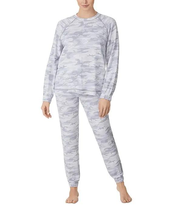 Women's 2-Pc. Brushed French Terry Jogger Pajamas Set