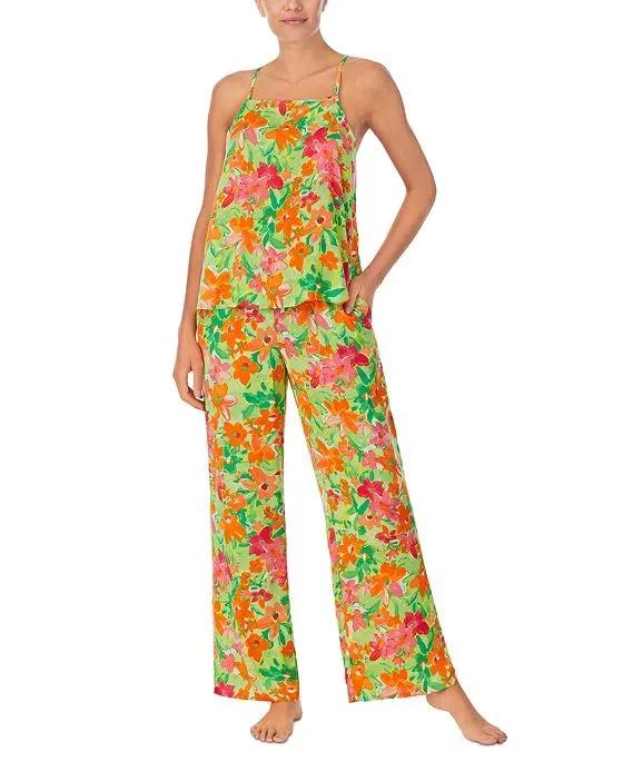 Women's 2-Pc. Floral Satin Pajamas Set