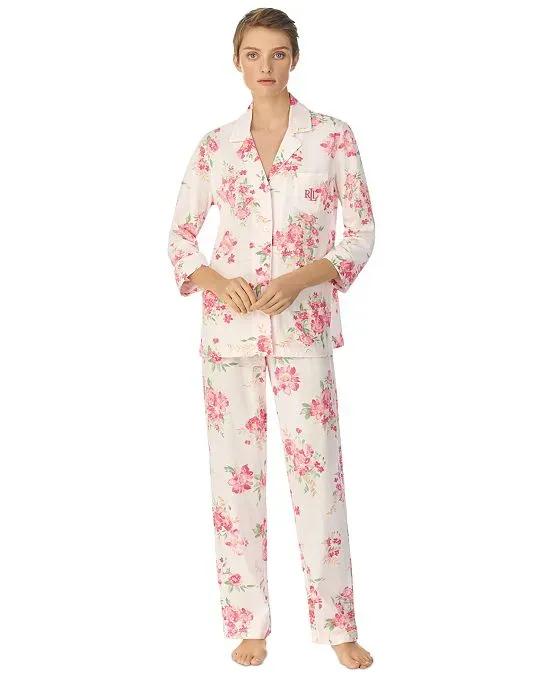 Women's 2-Pc. Notched-Collar Pajamas Set