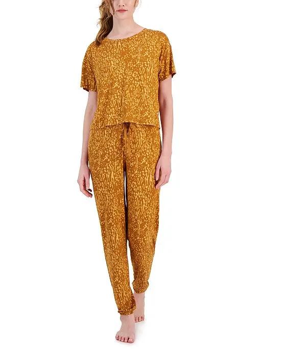 Women's 2-Pc. Short-Sleeve Jogger Pajamas Set, Created for Macy's