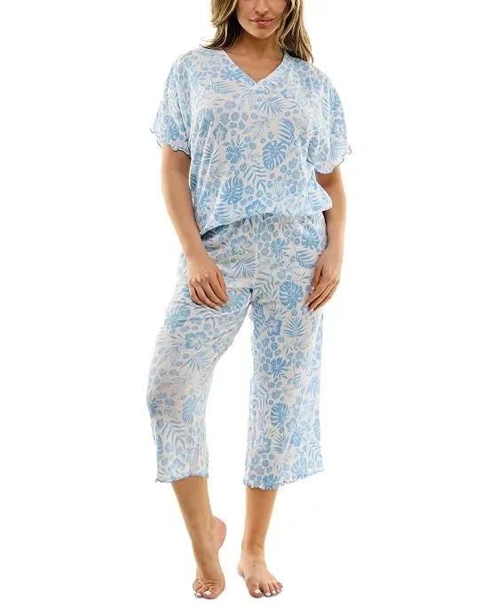 Women's 2-Pc. Tropical-Print Capri Pajamas Set